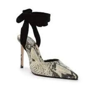 SCHUTZ Barbrah Snake - Effect Leather & Nubuck Pump Lace - Up